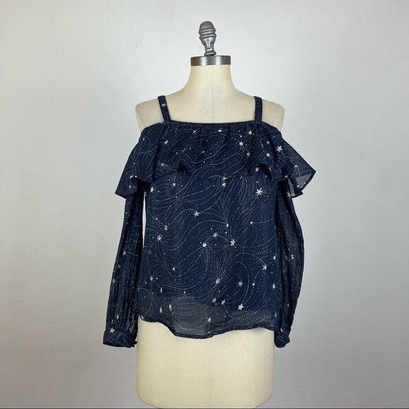 Anthropologie Floreat Starlit Cold Shoulder Blouse - Picture 2 of 8